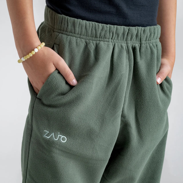 Auro Kid's Fleece Pants — Thyme Green