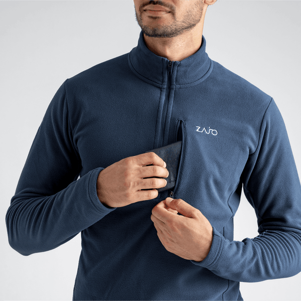 Auro Men's Fleece Zip Top — Dove Grey