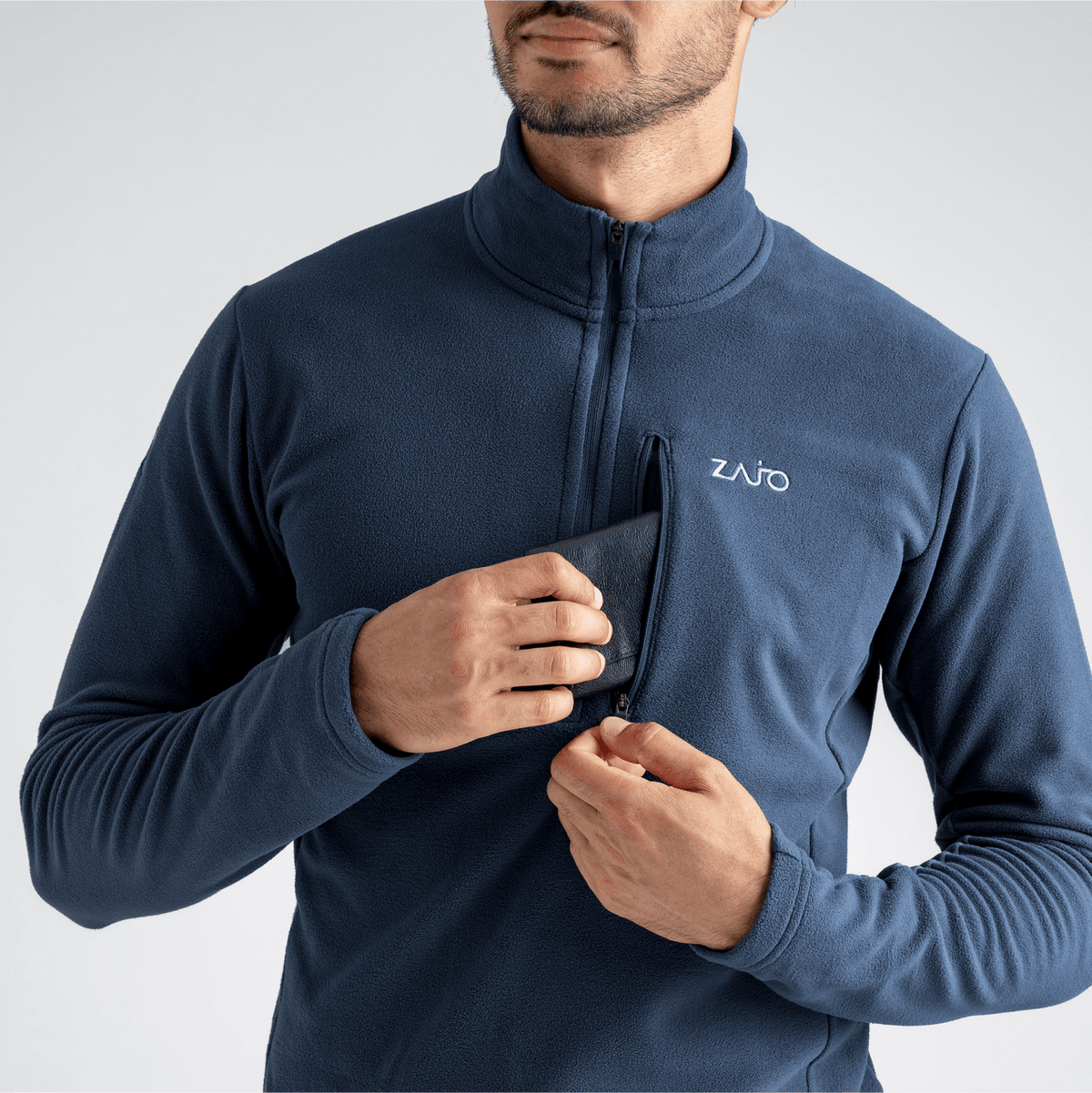 Auro Men's Fleece Zip Top — Burned Red