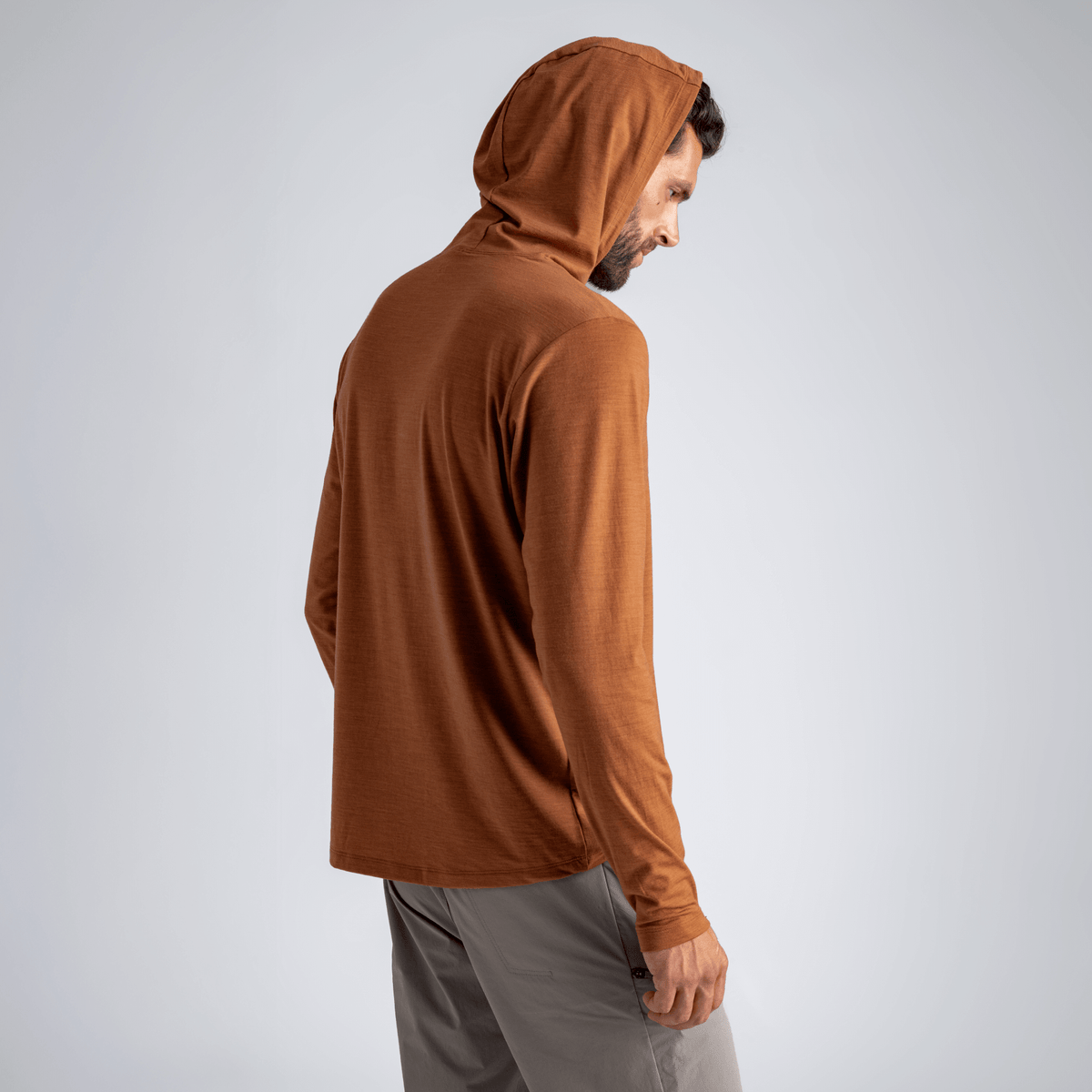 Kora Men's Merino Hoodie — Black Olive