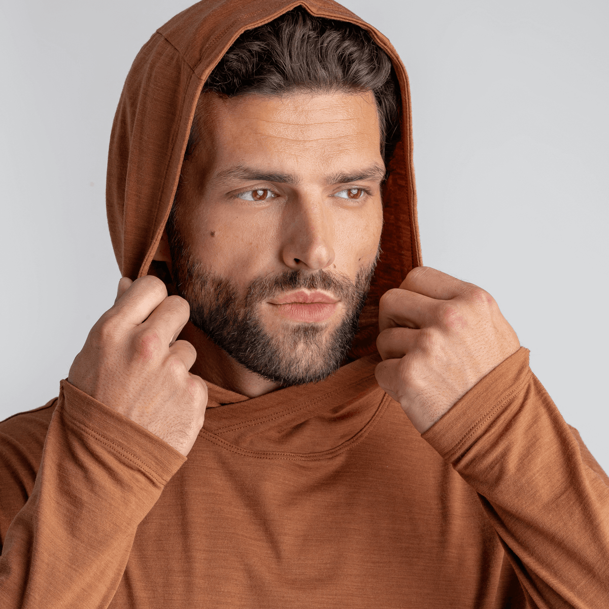 Kora Men's Merino Hoodie — Decadent Red