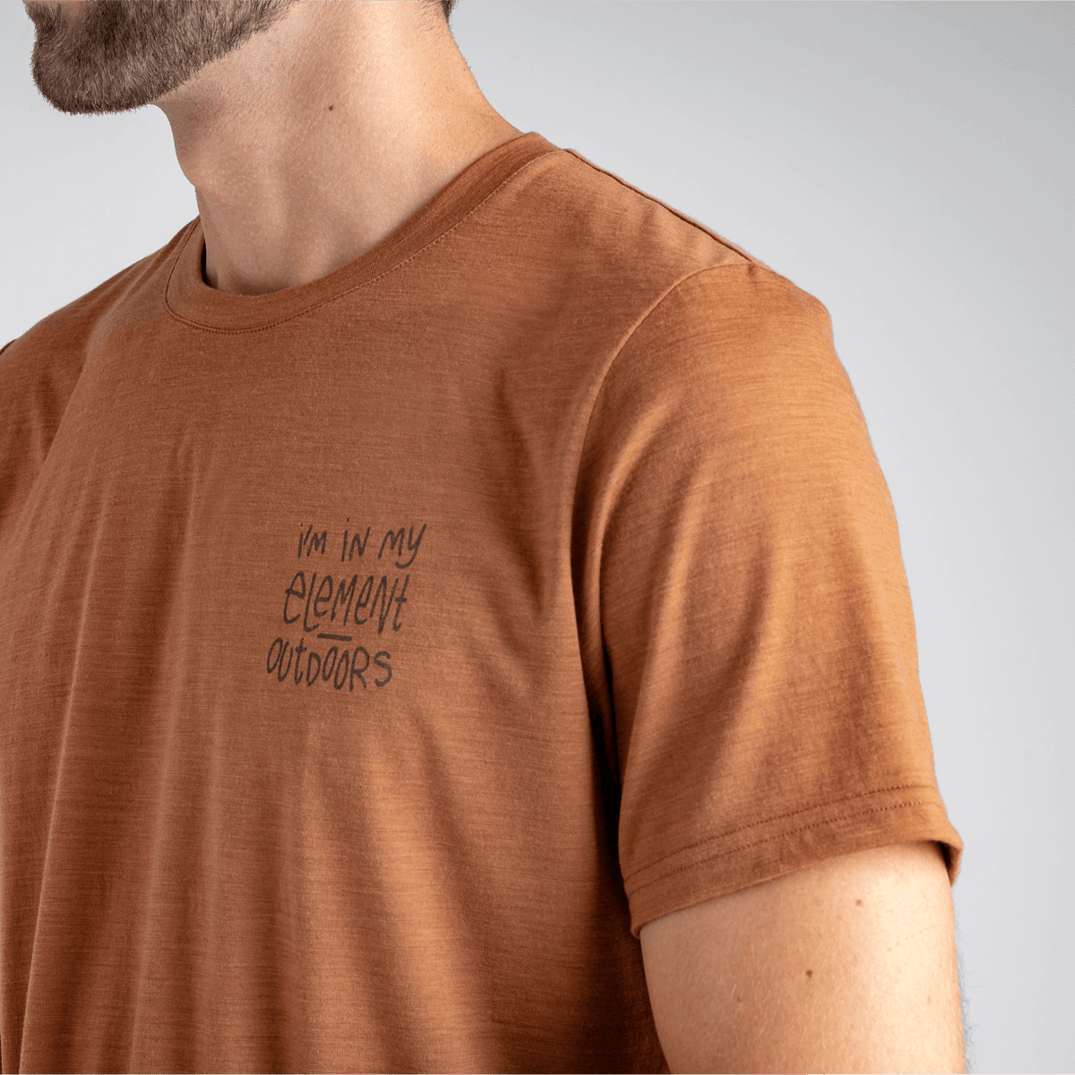 Kora Men's Merino Graphic T-shirt — Black Olive Element