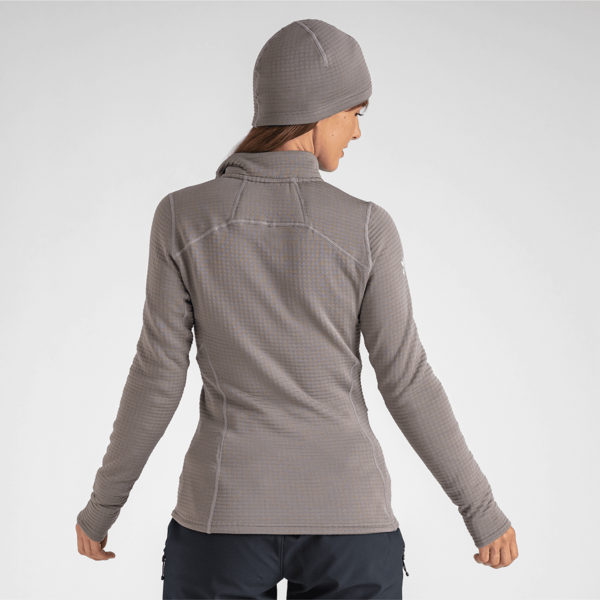 Kovri Women's Merino Grid Jacket — Grey Navy