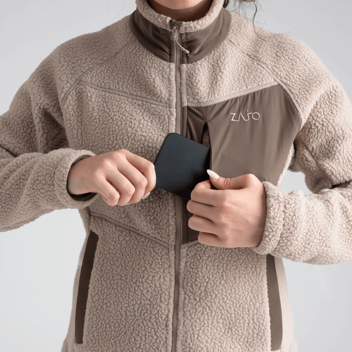 Palpo Women's Pile Fleece Jacket — Cocoa Brown