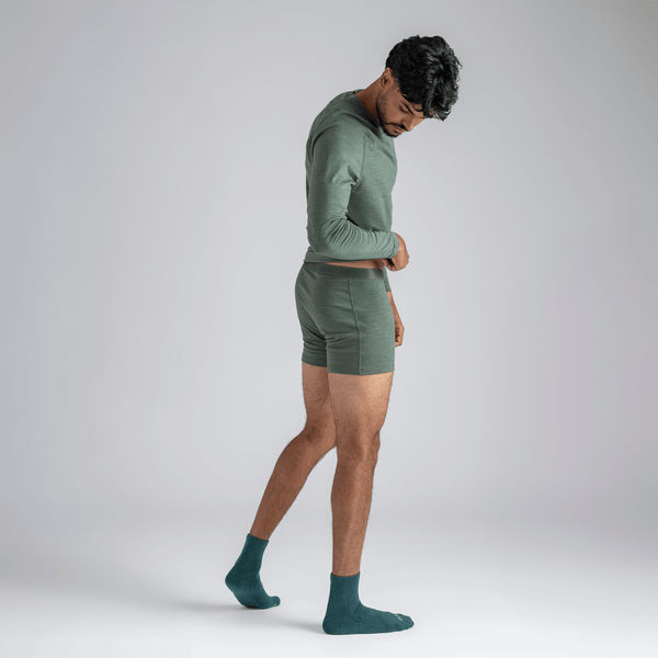 Senti Men's Merino Boxer Briefs — Thyme Green