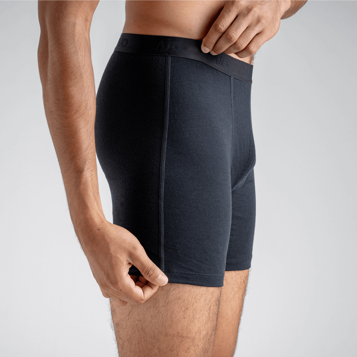 Senti Men's Merino Boxer Briefs Long — Thyme Green
