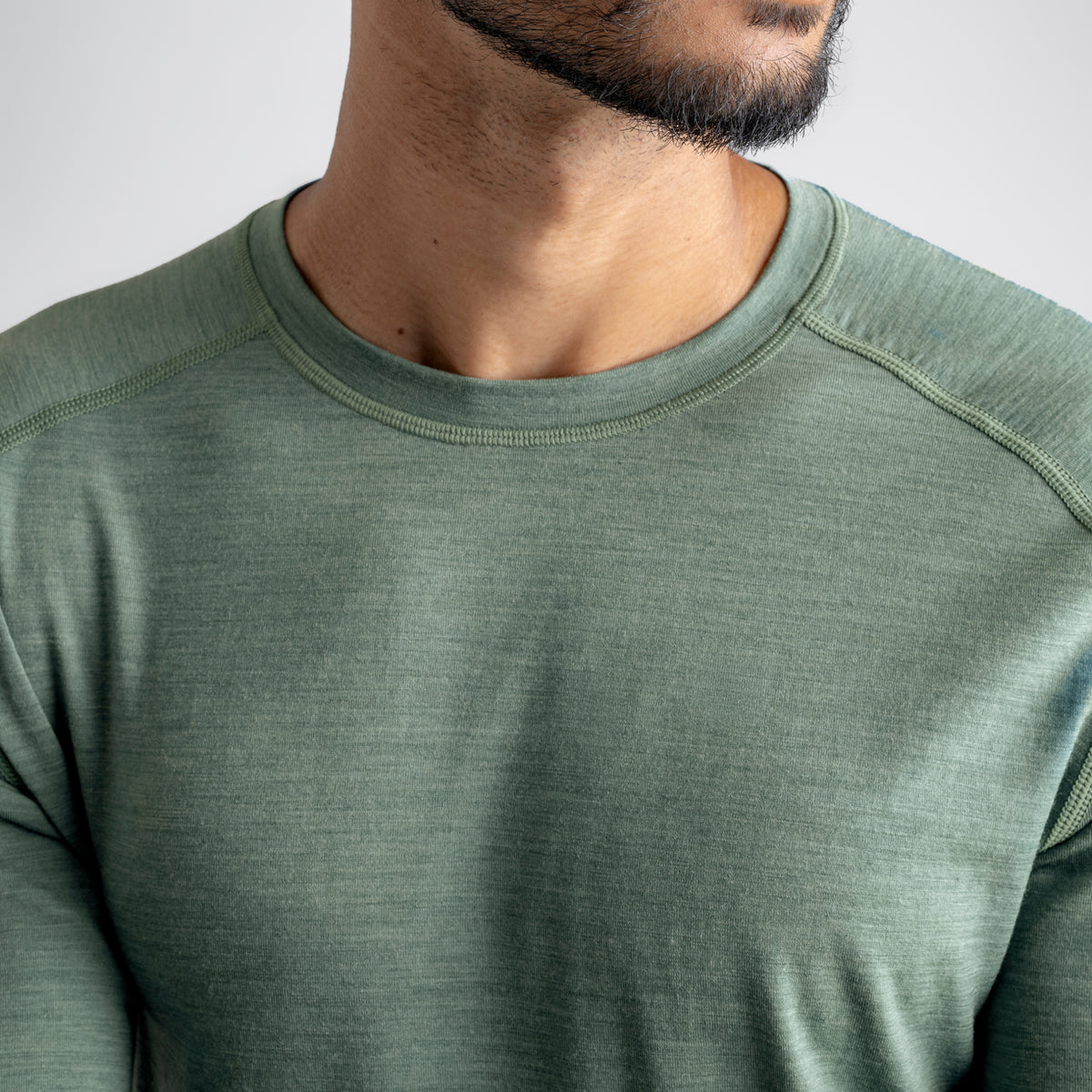 Senti Men's Merino Longsleeve — Thyme Green